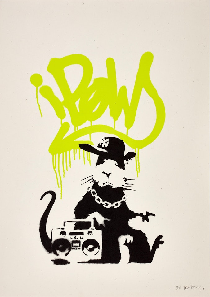 Gangsta Rat - Colour AP (Lime Green) by Banksy