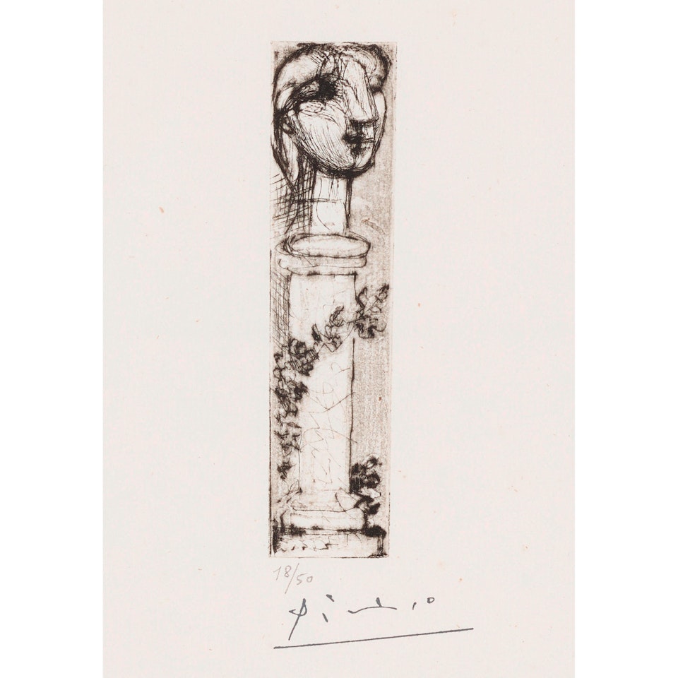 Buste sculpté sur un socle (Sculpted Bust on a Base) by Pablo Picasso