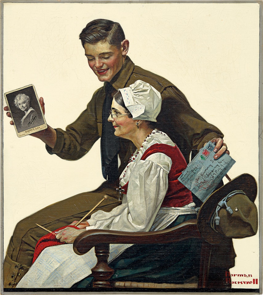 My Mother (Soldier with French Woman) by Norman Rockwell