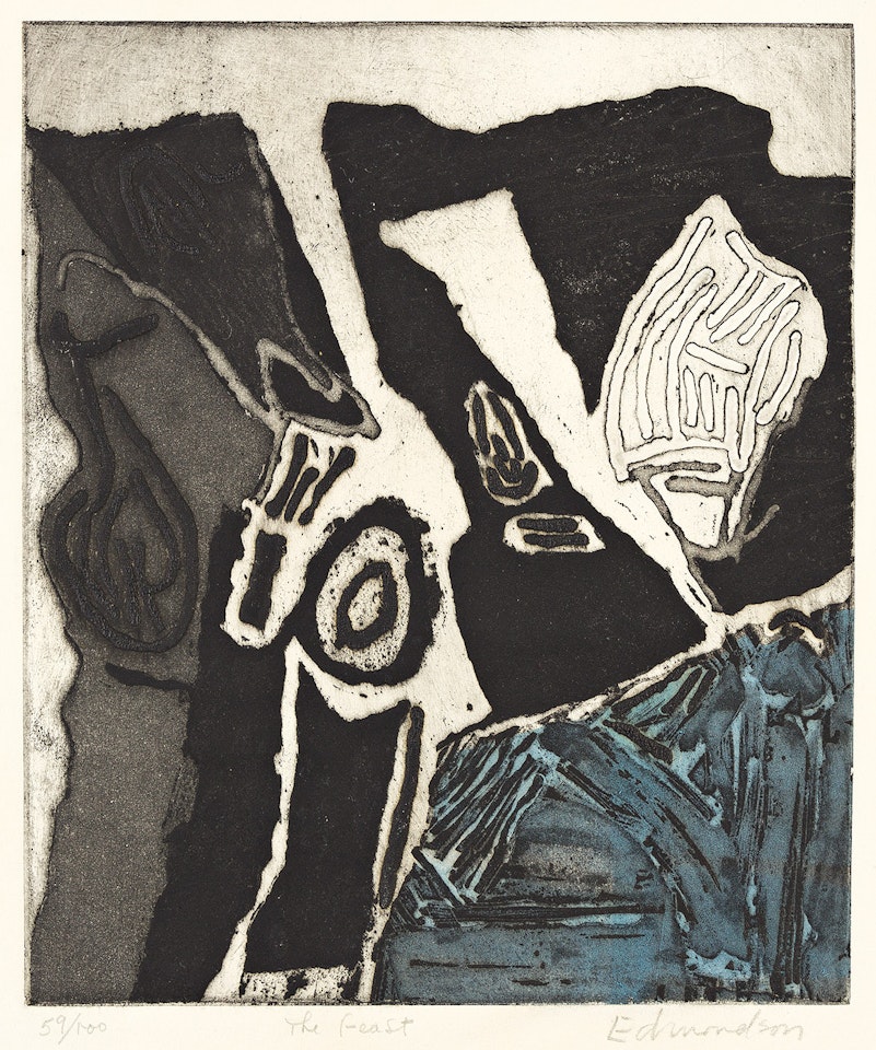 Eleven Prints by Eleven Printmakers . Portfolio with complete text and 11 prints including etching, aquatint, woodcut and screenprint (7 printed in colors),. 505x355 mm; 20X14 inches (sheets), full margins, loose as issued by Various Artists