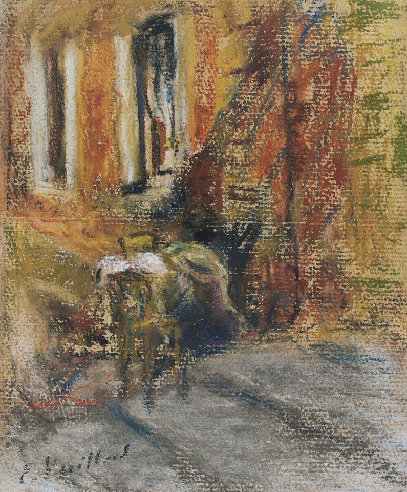 Deux figures assises sur les marches d'une maison by Édouard Vuillard