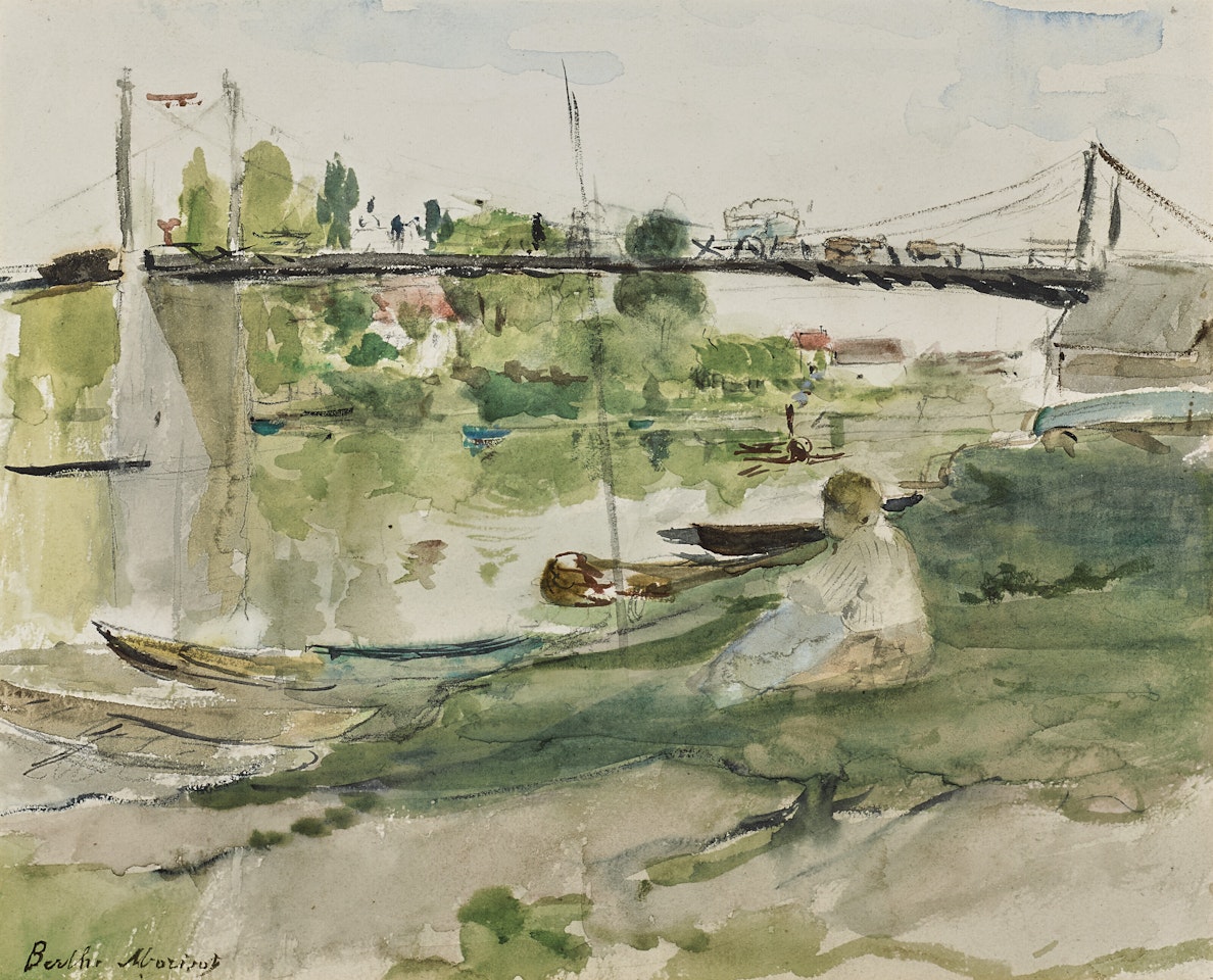 Le pont sur l'Oise by Berthe Morisot