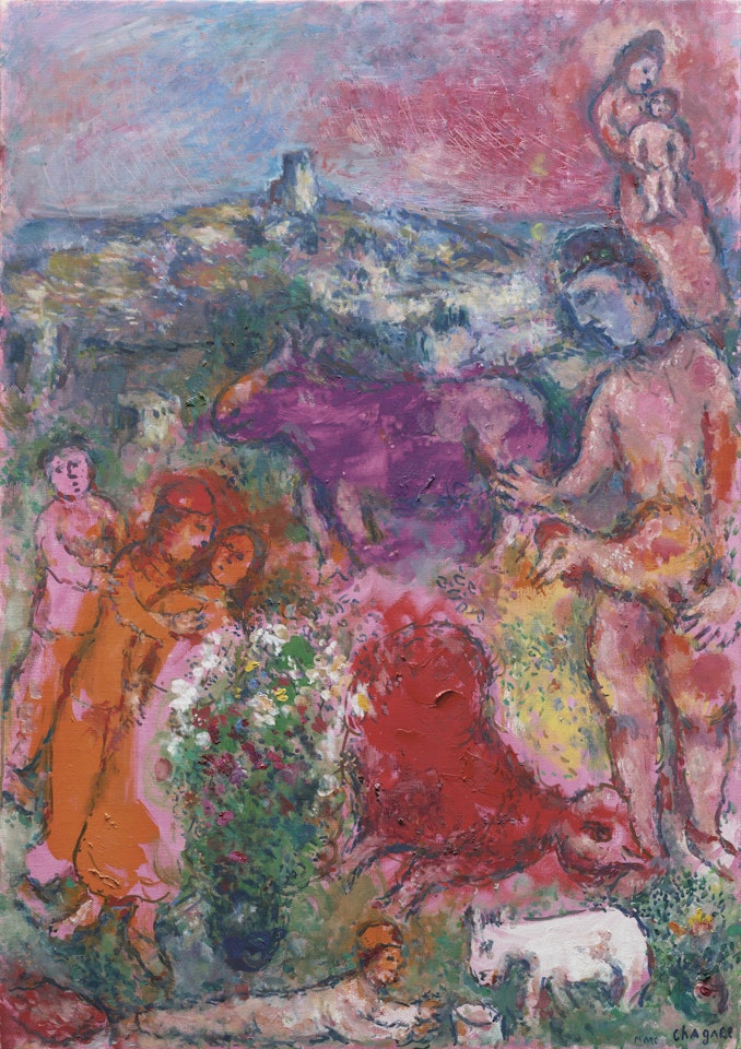 Autour du coq rouge by Marc Chagall