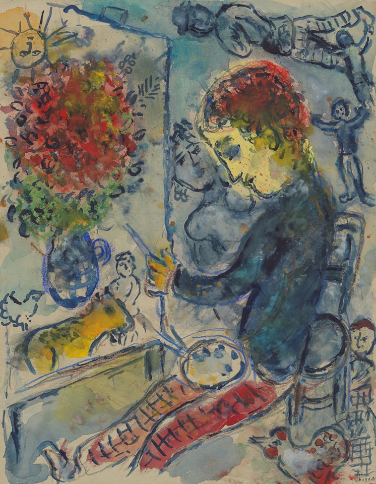 Peintre au visage jaune by Marc Chagall