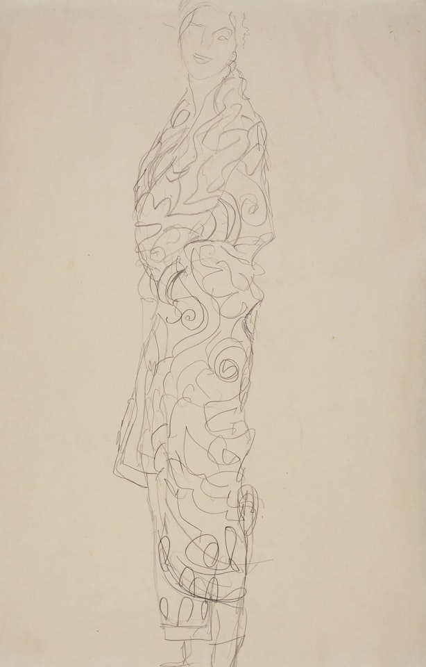 Stehende, in Tücher gehüllt by Gustav Klimt