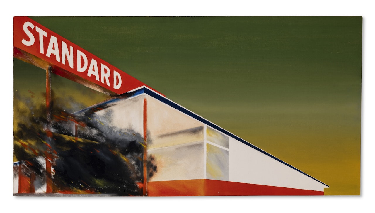 Burning Gas Station by Ed Ruscha