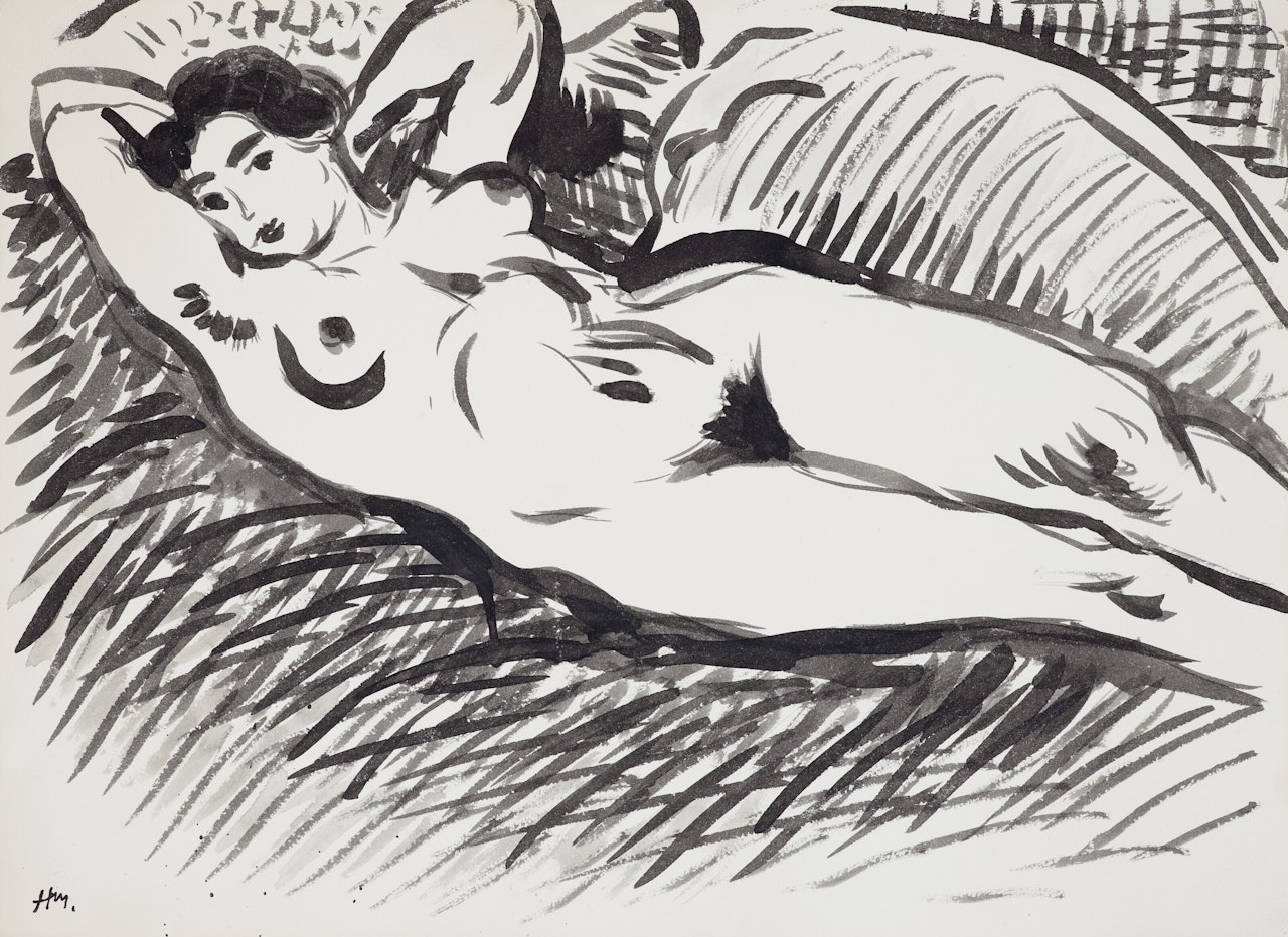 Nu allongé sur un sofa by Henri Matisse