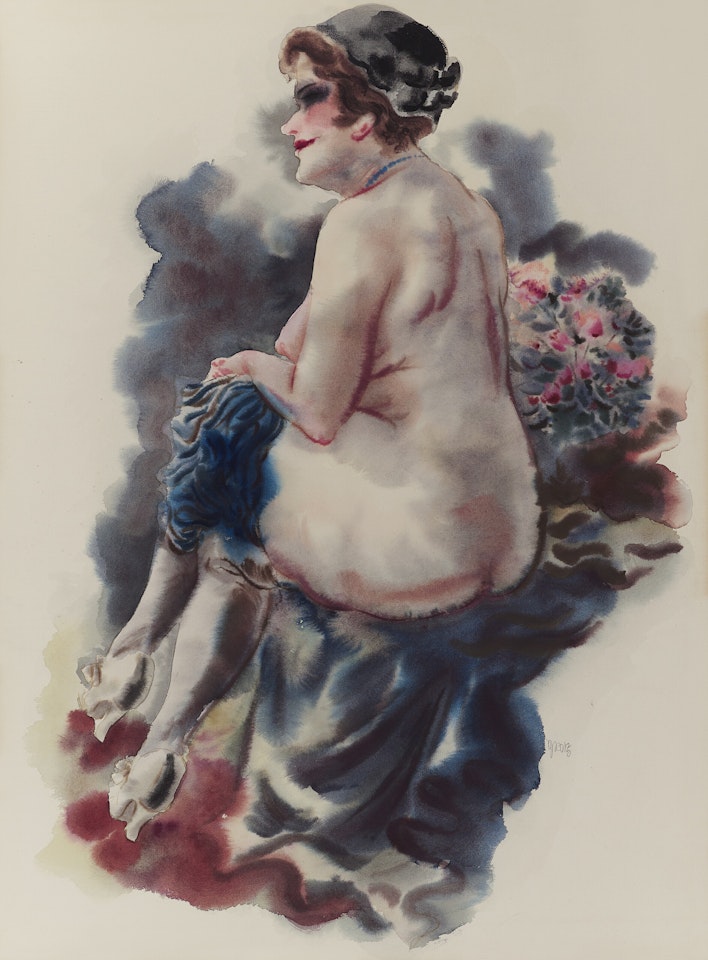 Sitzender weiblicher akt by George Grosz