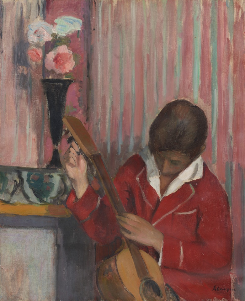 Pierre Lebasque jouant de la guitare by Henri Lebasque