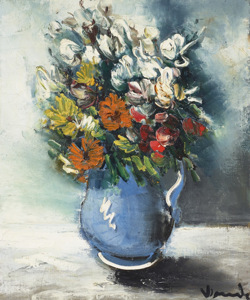 Fleurs dans un pichet bleu by Maurice de Vlaminck