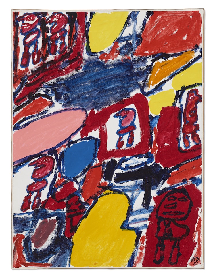 Site avec 6 personnages by Jean Dubuffet