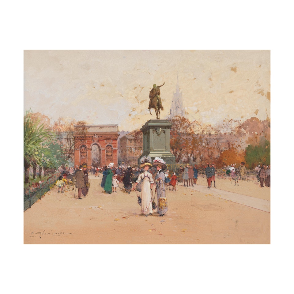 Vue de l"Arc de Triomphe, Montpellier by Eugene Galien-Laloue
