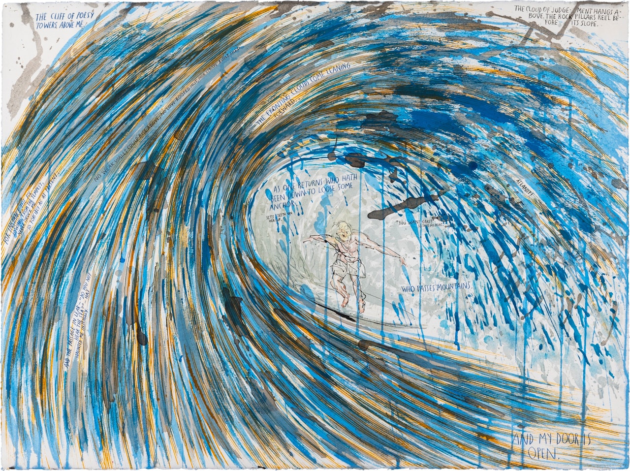 No Title (the Cliff of Poesy) by Raymond Pettibon