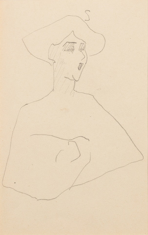 Tête et buste de femme de trois quarts vers la droite, bouche ouverte by Amedeo Modigliani