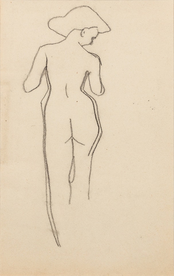 Esquisse de femme nue de dos, tête inclinée vers la droite by Amedeo Modigliani