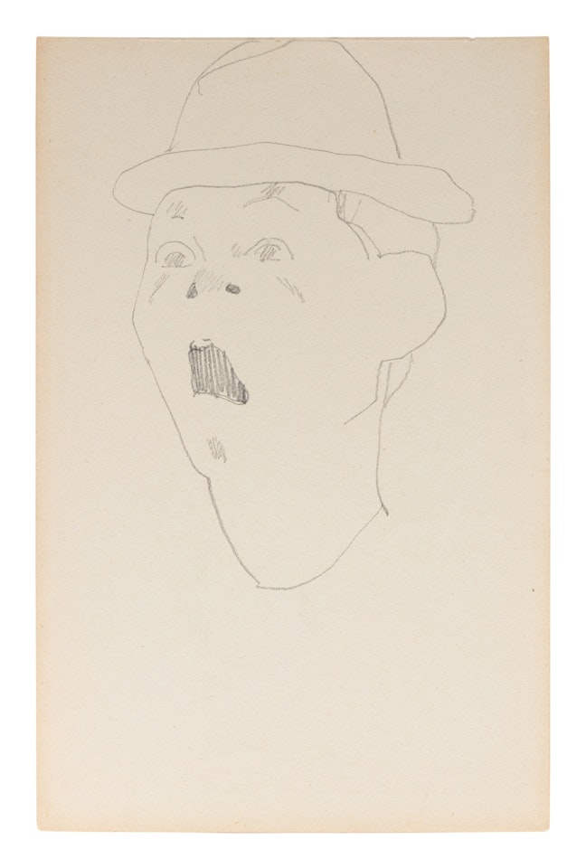 Tête de clown ébahi, étude pour la peinture de couverture by Amedeo Modigliani
