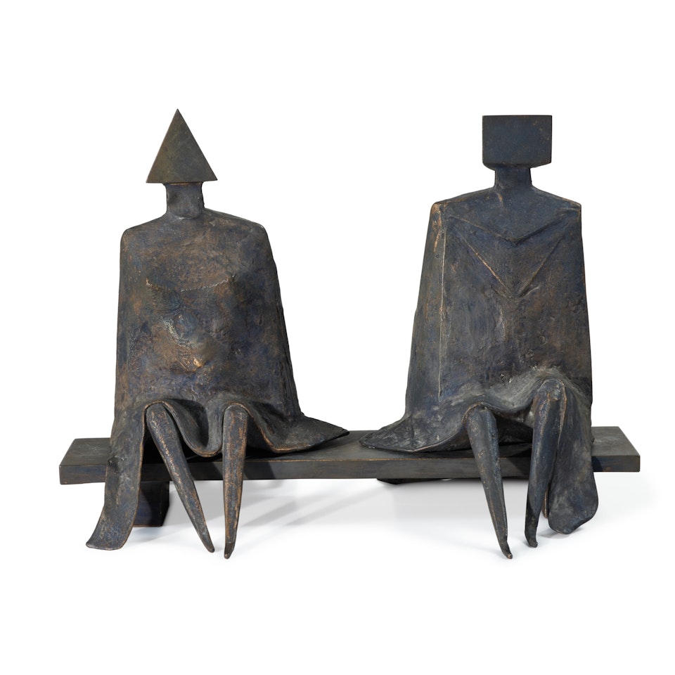 Maquette I Sitting Couple on Bench by Lynn Chadwick