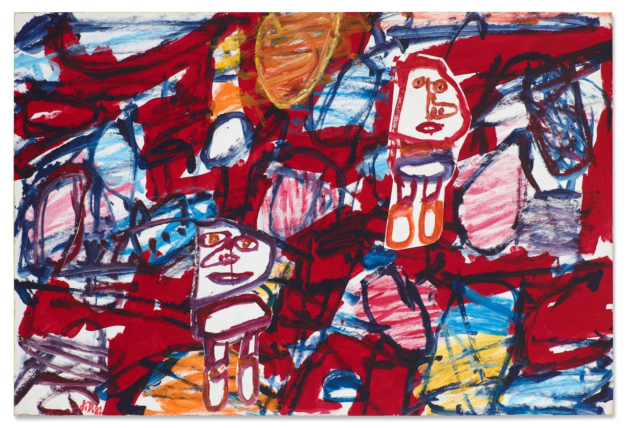 Site aléatoire avec 2 personnages by Jean Dubuffet