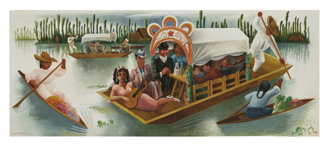 Una tarde en Xochimilco by Miguel Covarrubias