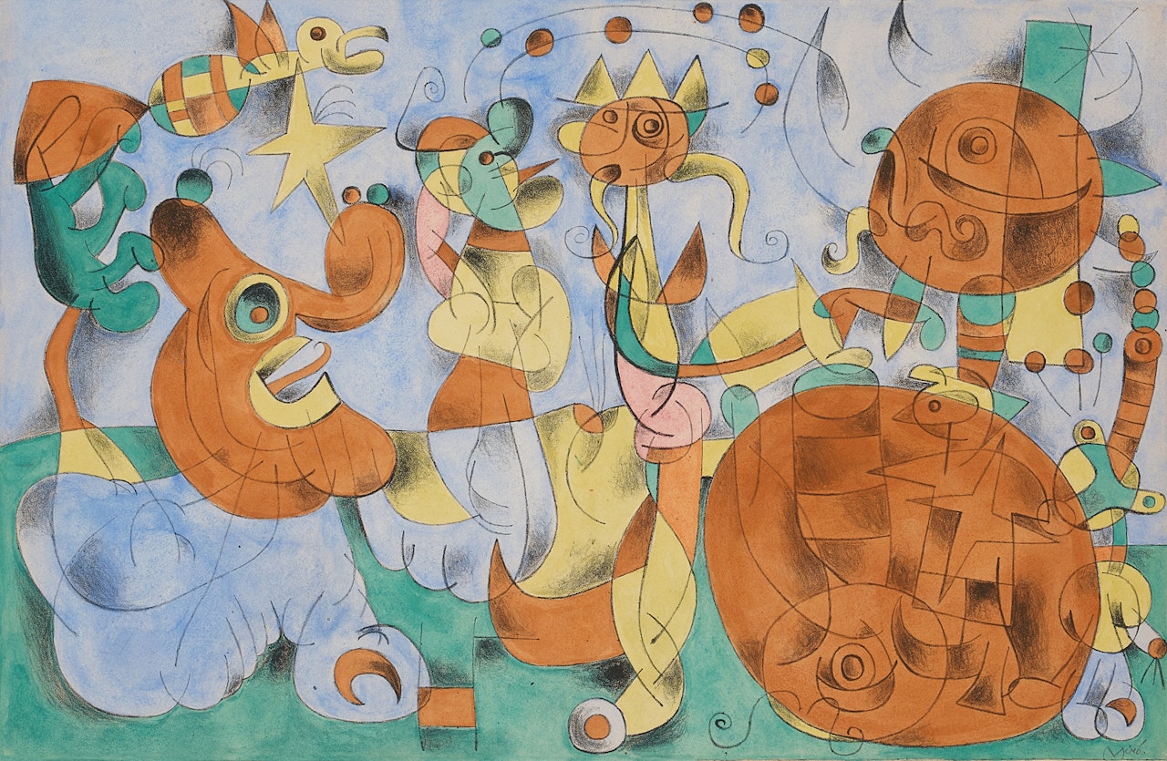 Chez le roi de Pologne: Ubu Roi, planche III by Joan Miró