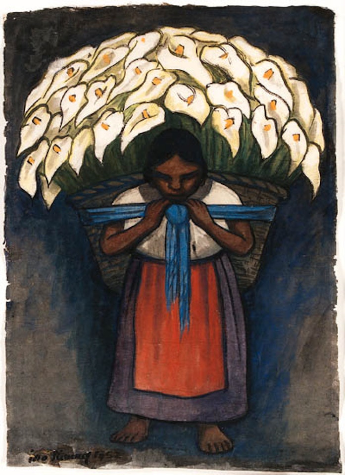 Mujer con alcatraces by Diego Rivera
