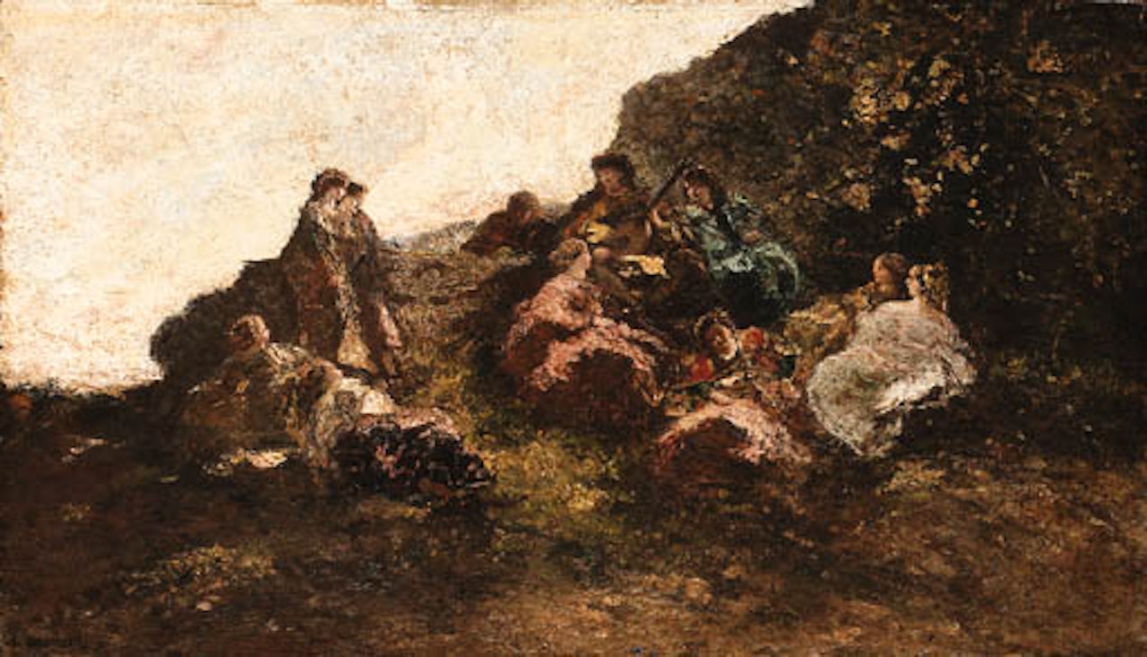 La reunion des elegants by Adolphe Monticelli