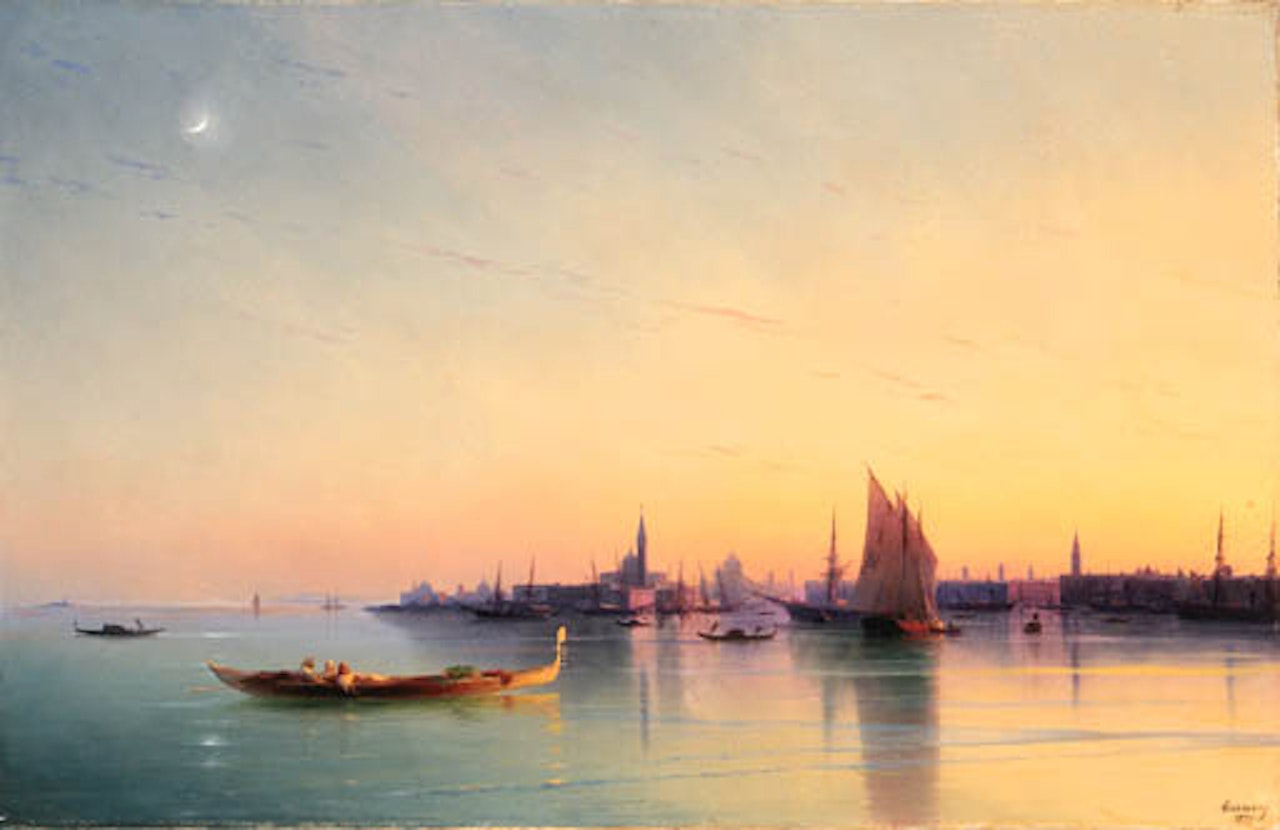 Sunset over the Venetian lagoon by Ivan Konstantinovich Aivazovsky