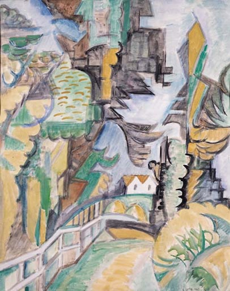 Paysage au pont sur la riviere by André Lhote