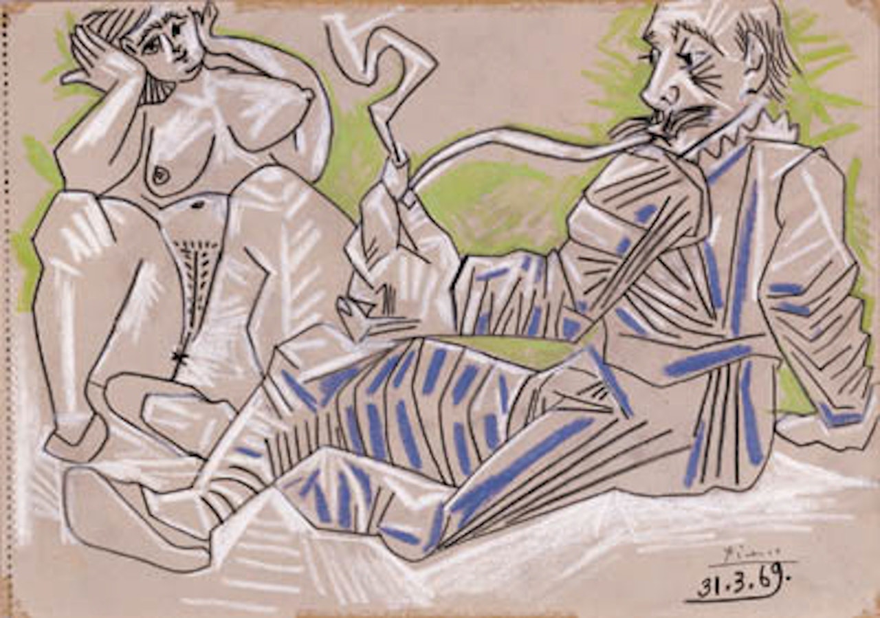 Fumeur et femme by Pablo Picasso