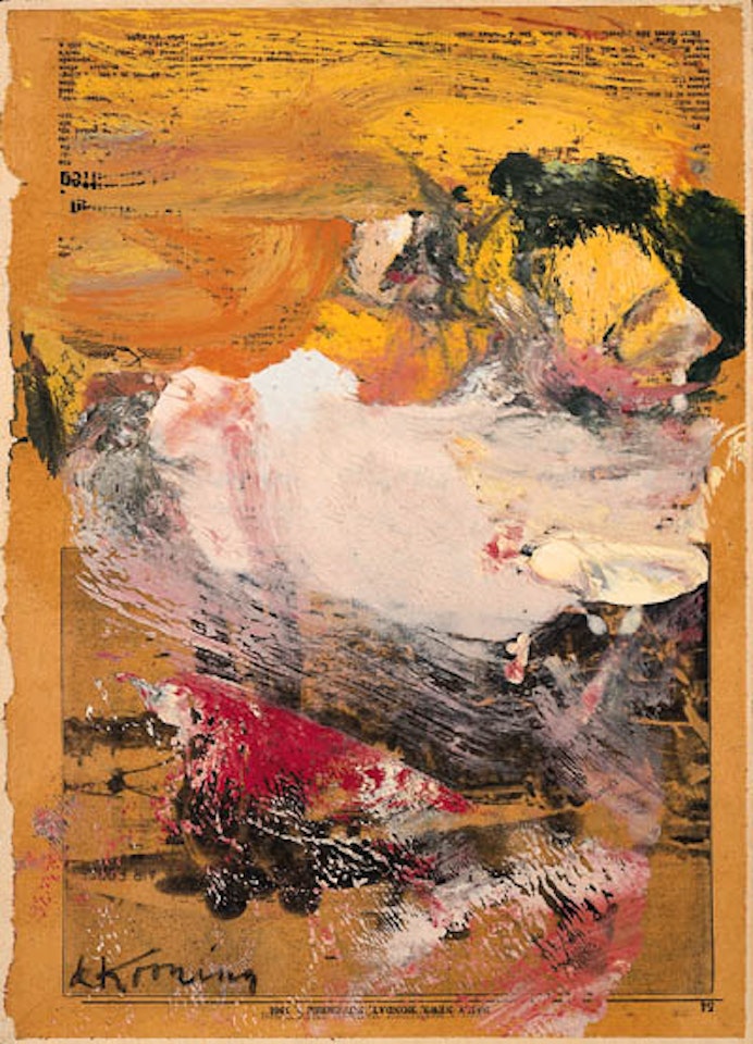 Untitled, sketch of woman kicking leg by Willem de Kooning