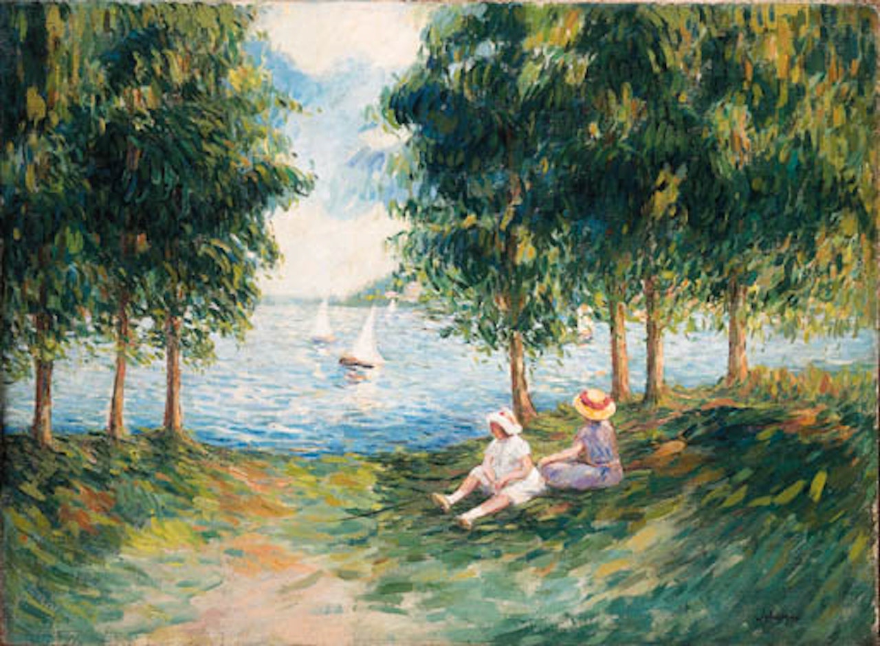 Deux jeunes filles au bord de l'eau by Henri Lebasque