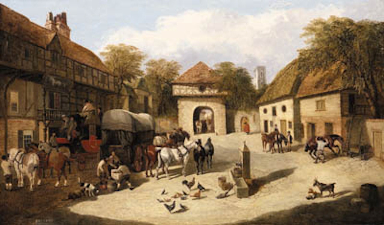 York to London Mail Coach outside the Horse and Jockey Inn by John Frederick Herring