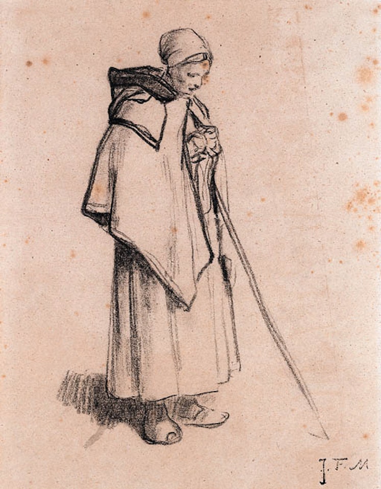 Bergere au baton by Jean-François Millet
