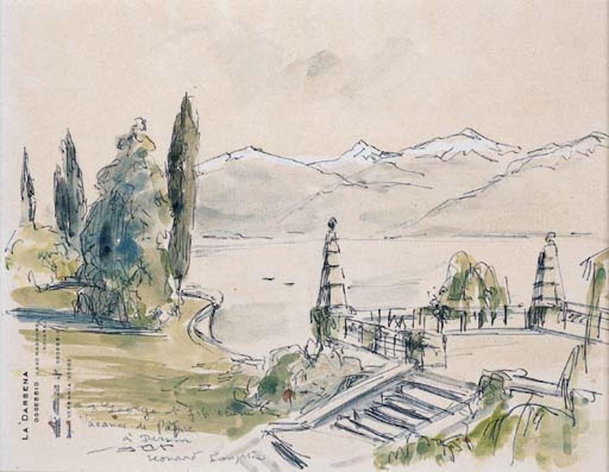 La terrasse de la Darsena, Lac Maggiore by Leonard Tsuguharu Foujita