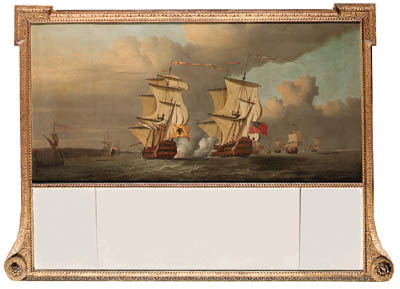 Men-of-War saluting off coast by Peter Monamy
