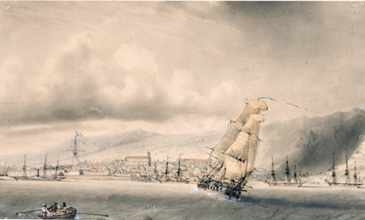 View of a French harbour by Ivan Konstantinovich Aivazovsky