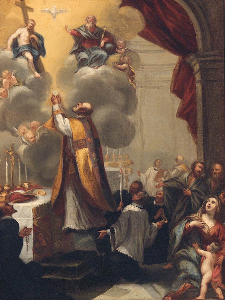 Mass of Saint Gregory by Annibale Carracci