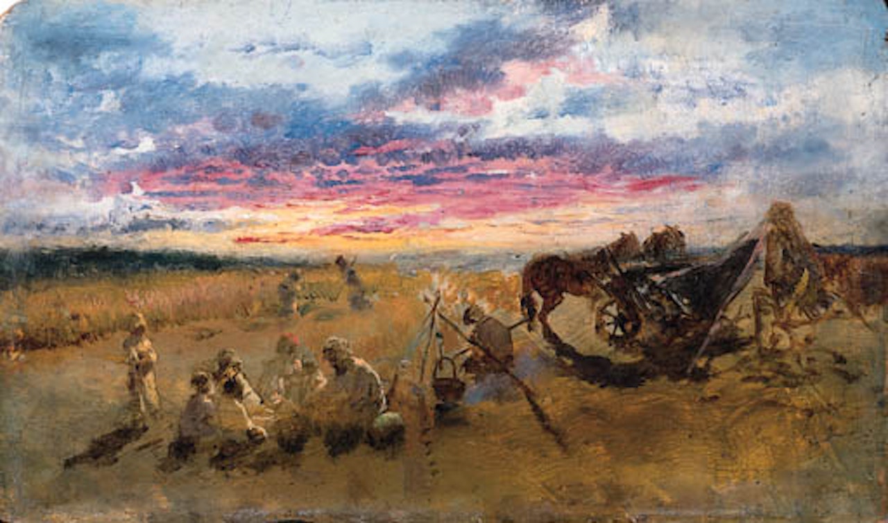Campfire at sunset, Kachanovka by Konstantin Makovsky