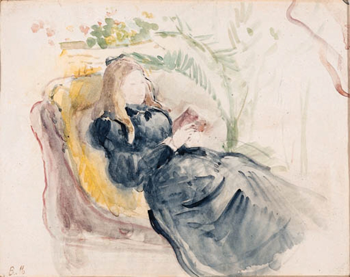 Julie Manet, la lecture sur chaise longue by Berthe Morisot