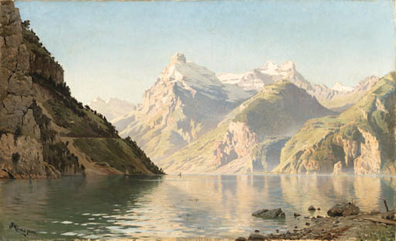 Springtime mountain landscape by Peder Mork Monsted
