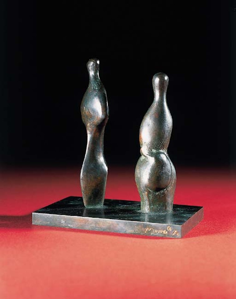 Two tall forms by Henry Moore