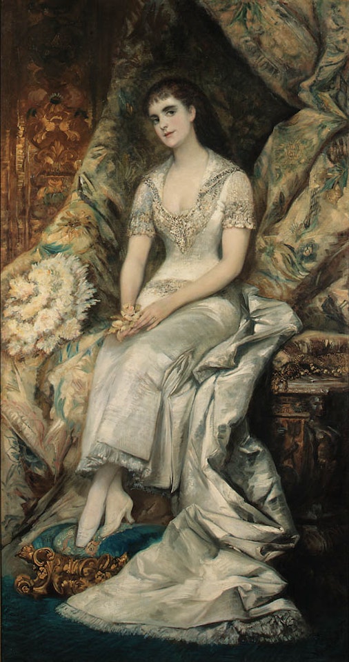 Elegant lady, possibly Baroness Teschenberg by Hans Makart
