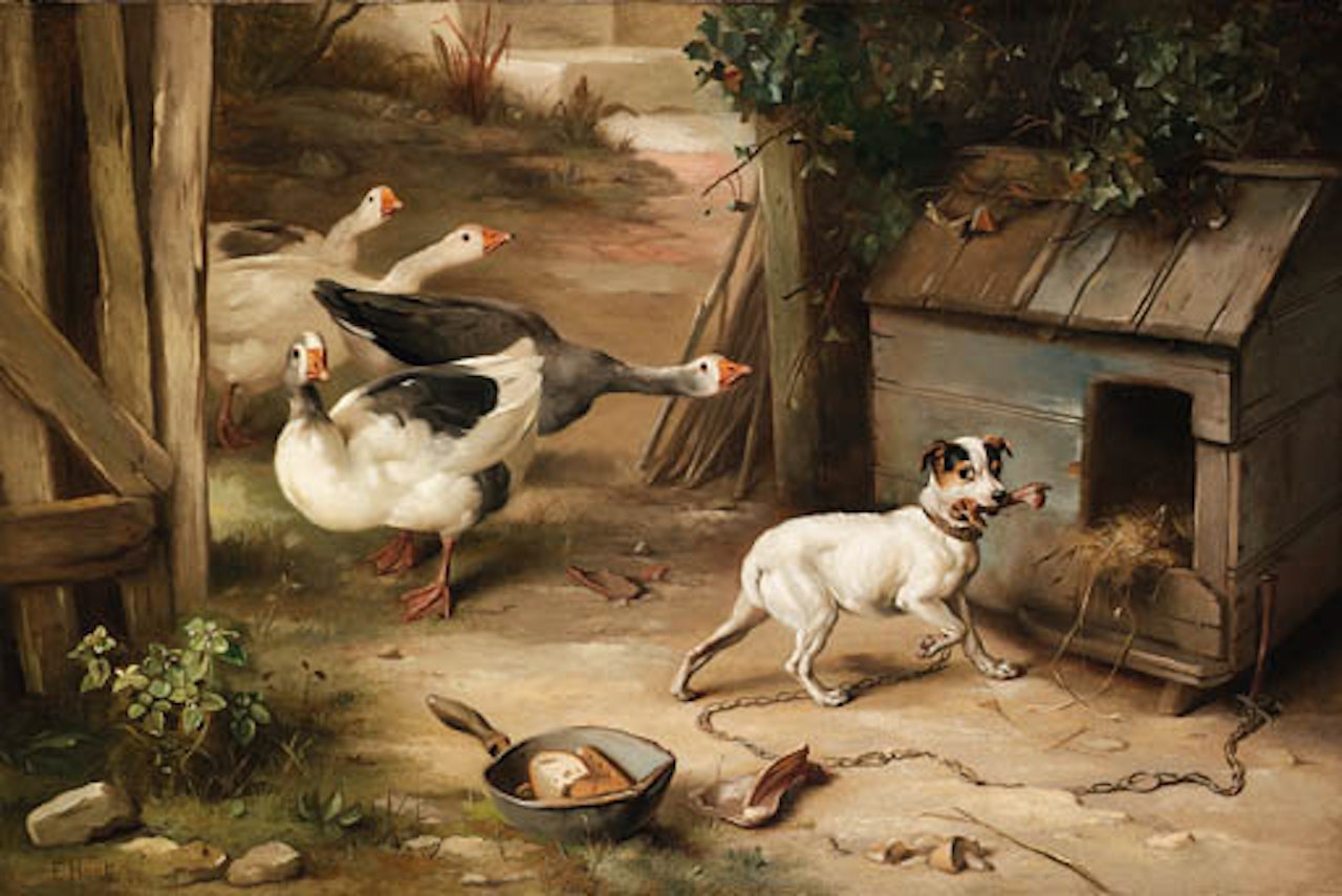 Protecting dinner by Edgar Hunt