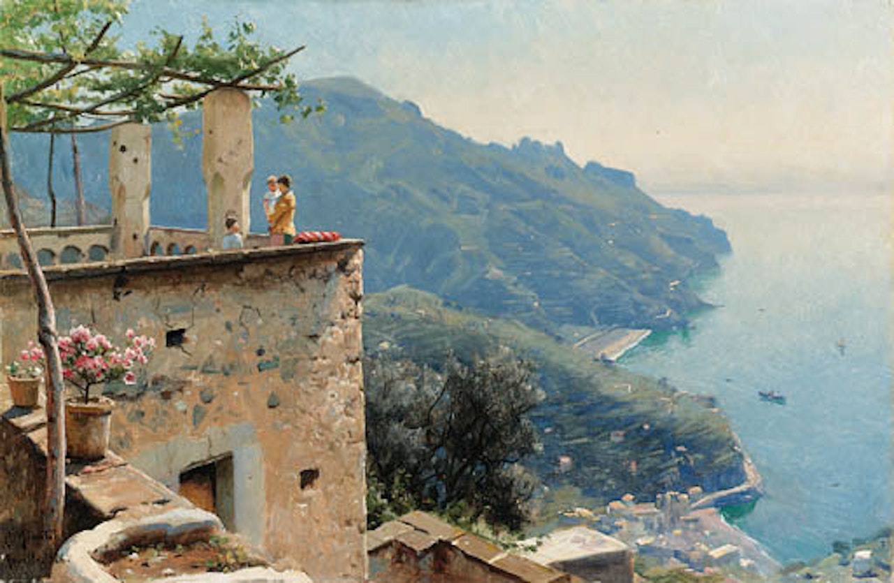Ravello coastline by Peder Mork Monsted