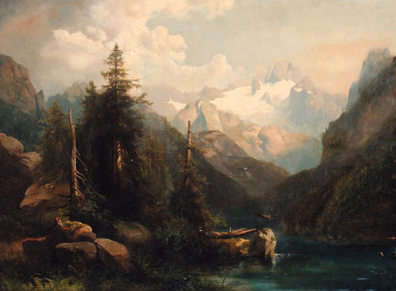 Alpine landscape in Dachstein region by Ferdinand Georg Waldmüller