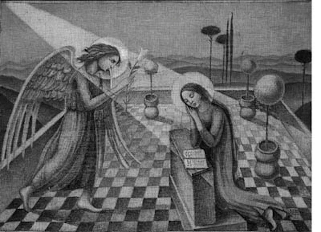 Annunciazione, studio per affresco by Gerardo Dottori