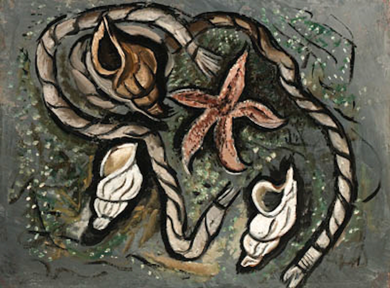 Rope, seashell and starfish by Marsden Hartley