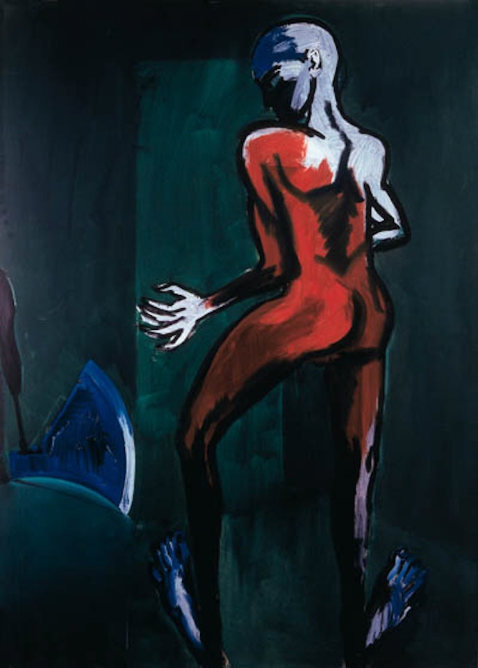 Mann und axt IX, weiss by Rainer Fetting