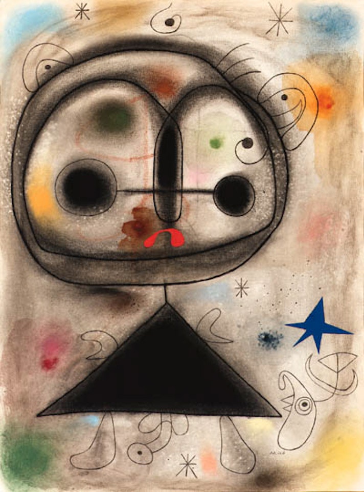 Personnage, oiseau, etoiles by Joan Miró
