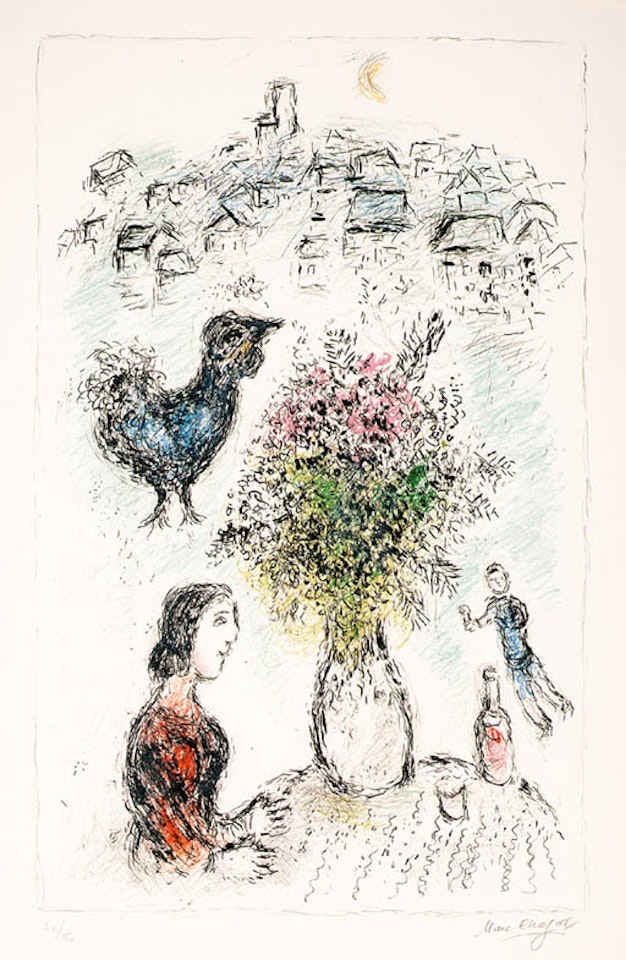 Rose bouquet by Marc Chagall